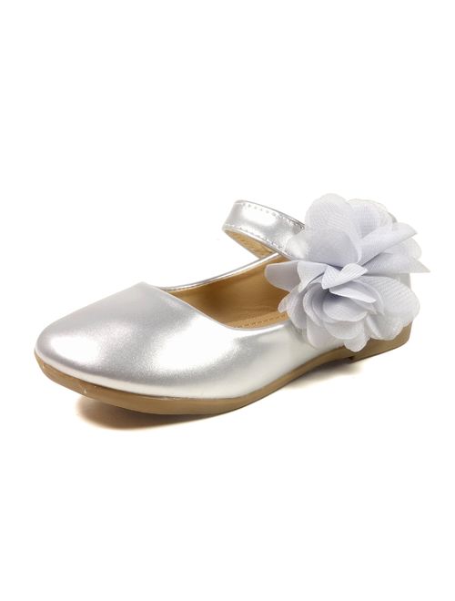 Nova Utopia Toddler Little Girls Dress Ballet Mary Jane Bow Flat Shoes