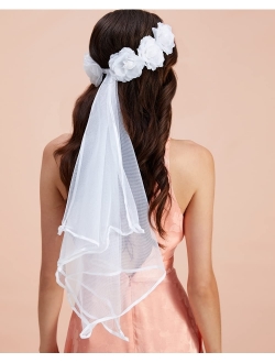 xo, Fetti Bachelorette Party Veil - Boho Flower Crown | Bridal Shower Veil | Bride to Be Gift, Bachelorette Favor + Engagement Decoration