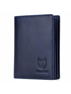 Bullcaptain Large Capacity Genuine Leather Bifold Wallet/Credit Card Holder for Men with 15 Card Slots QB-027