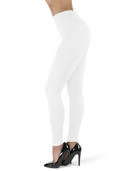 Satina High Waisted Leggings for Women | New Full Length + Stretch Waistband | 22 Colors | One Size & Plus Size