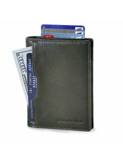 SERMAN BRANDS - Wallets for Men Slim Mens leather RFID Blocking Minimalist Card Front Pocket Bifold Travel Thin