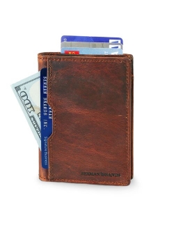 SERMAN BRANDS - Wallets for Men Slim Mens leather RFID Blocking Minimalist Card Front Pocket Bifold Travel Thin