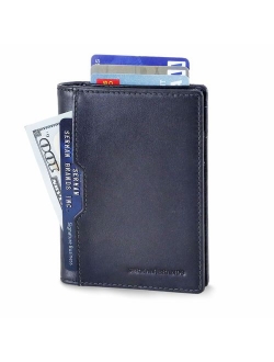 SERMAN BRANDS - Wallets for Men Slim Mens leather RFID Blocking Minimalist Card Front Pocket Bifold Travel Thin