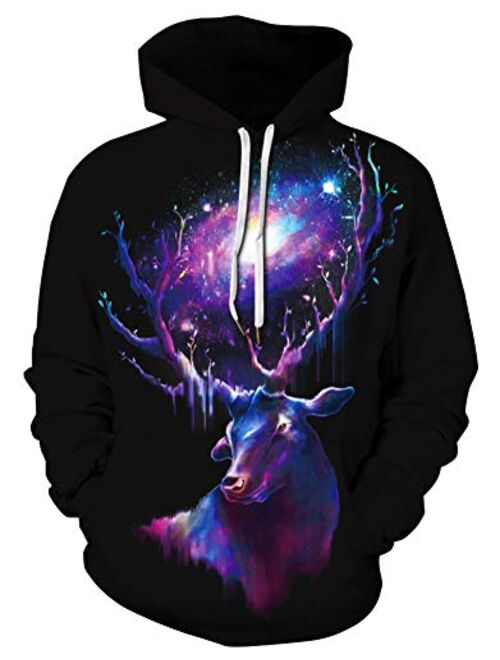 Carprinass Unisex Christmas Hoodie Sweatshirts Casual Printed Kangroo Pocket Pullover