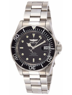 Men's 8926 Pro Diver Collection Automatic Watch, Silver-Tone/Black Dial/Half Open Back