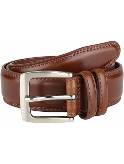 Men's Genuine Leather Belt 'ALL LEATHER' Classic Dress Casual Double Stitch 35mm