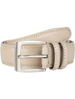 Men's Genuine Leather Belt 'ALL LEATHER' Classic Dress Casual Double Stitch 35mm