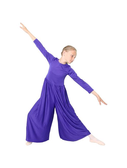 Danzcue Girls Long Sleeve Crew Neck Jumpsuit