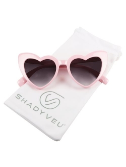 ShadyVEU - Trendy Heart Shaped Love Colorful Baby Girl Toddler Ages 2-6 Yrs. Oversize Kids Sunglasses