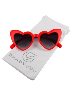 ShadyVEU - Trendy Heart Shaped Love Colorful Baby Girl Toddler Ages 2-6 Yrs. Oversize Kids Sunglasses