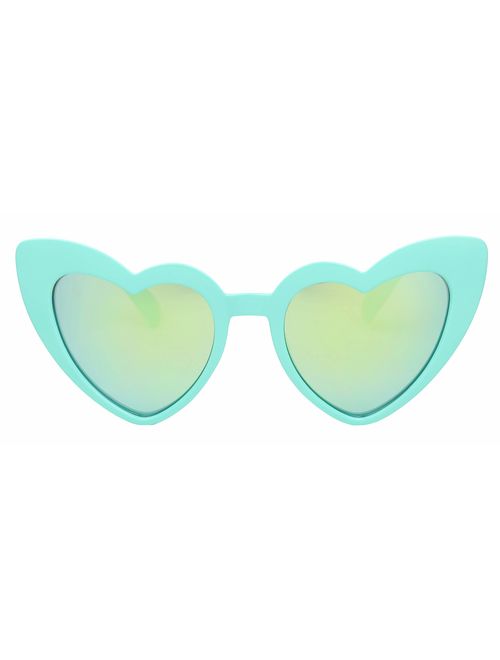 ShadyVEU - Trendy Heart Shaped Love Colorful Baby Girl Toddler Ages 2-6 Yrs. Oversize Kids Sunglasses