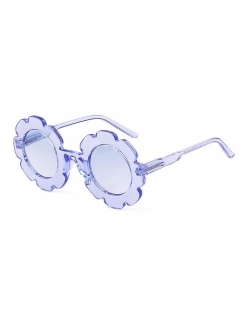 Sunglasses for Kids Round Flower Cute Glasses UV 400 Protection Children Girl Boy Gifts