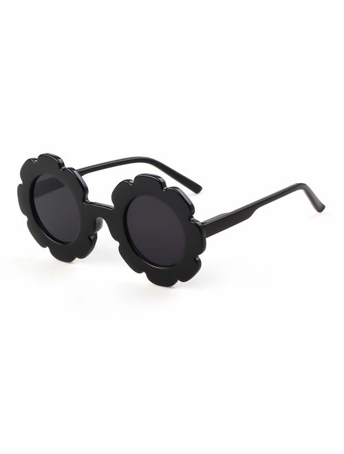 Sunglasses for Kids Round Flower Cute Glasses UV 400 Protection Children Girl Boy Gifts