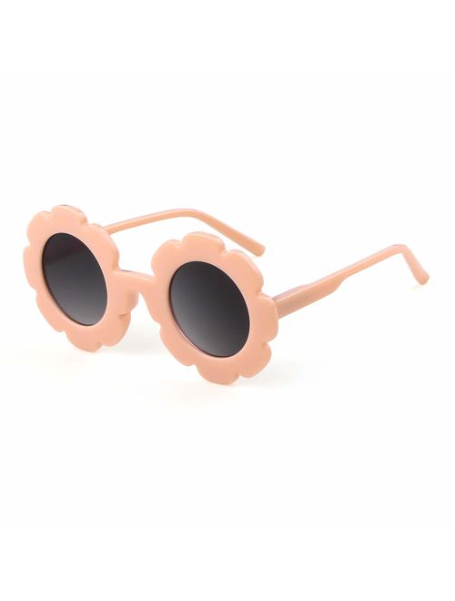 Sunglasses for Kids Round Flower Cute Glasses UV 400 Protection Children Girl Boy Gifts