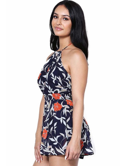 Floral Halter Neck Romper