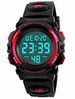 Dodosky Kids Digital Sports Waterproof Led Wrist Watch with Alarm for Boys and Girls