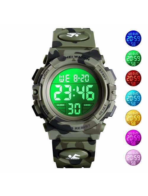 Buy Dodosky Kids Digital Sports Waterproof Led Wrist Watch with Alarm ...