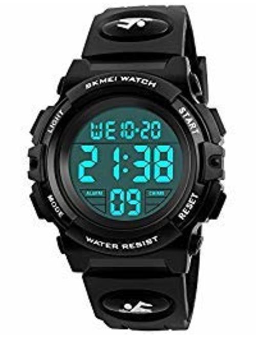 Dodosky Kids Digital Sports Waterproof Led Wrist Watch with Alarm for Boys and Girls