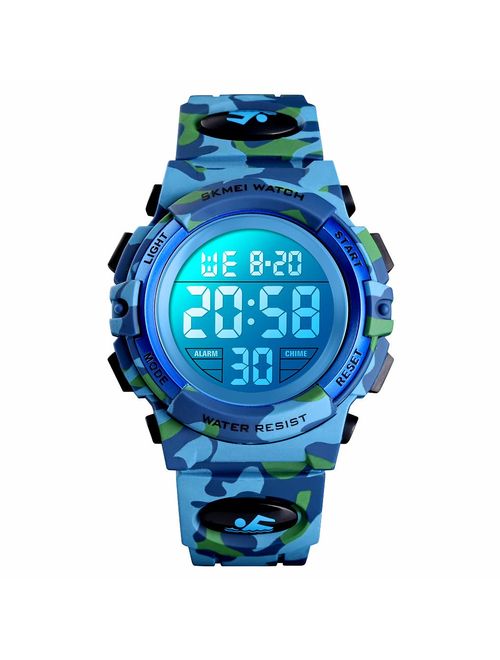 Dodosky Kids Digital Sports Waterproof Led Wrist Watch with Alarm for Boys and Girls