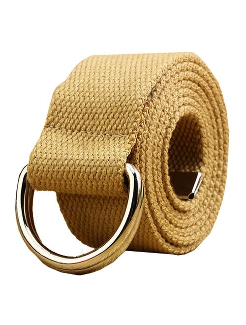 Maikun Mens & Womens Canvas Belt with Black D-ring 1 1/2