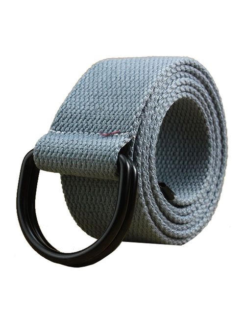 Maikun Mens & Womens Canvas Belt with Black D-ring 1 1/2