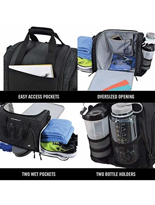 Ultimate Gym Bag 2.0: The Durable Crowdsource Designed Duffel Bag with 10 Optimal Compartments Including Water Resistant Pouch