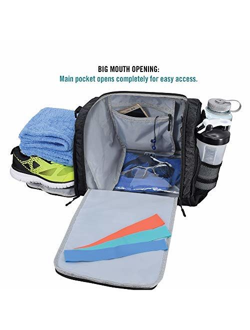 Ultimate Gym Bag 2.0: The Durable Crowdsource Designed Duffel Bag with 10 Optimal Compartments Including Water Resistant Pouch