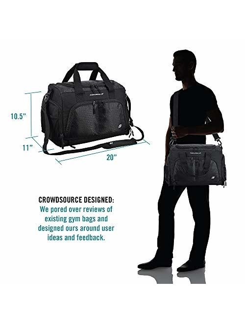 Ultimate Gym Bag 2.0: The Durable Crowdsource Designed Duffel Bag with 10 Optimal Compartments Including Water Resistant Pouch