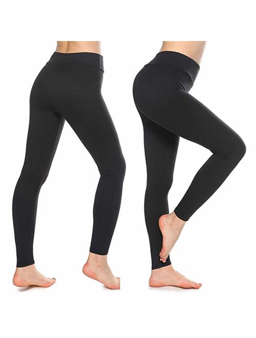 Baihetu High Waist Leggings with Inner Pocket Super Soft Yoga Pants for Women