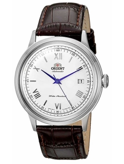 Men's '2nd Gen. Bambino Ver. 2' Japanese Automatic Stainless Steel and Leather Dress Watch