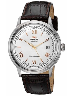 Men's '2nd Gen. Bambino Ver. 2' Japanese Automatic Stainless Steel and Leather Dress Watch