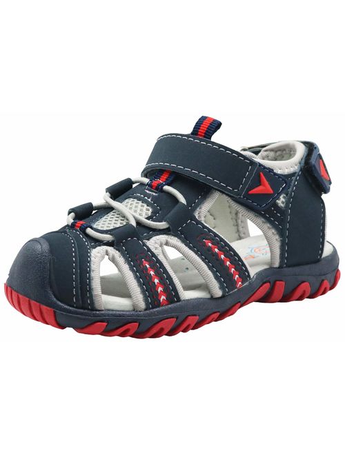 Apakowa Kid's Boy's Soft Sole Close Toe Sport Beach Sandals (Toddler/Little Kid)