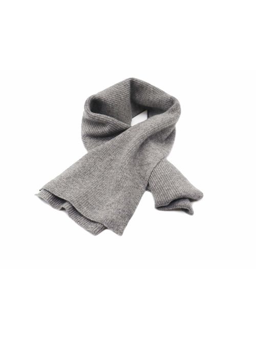 State Cashmere Men's Classic Ribbed Solid Scarf 100% Pure Cashmere Ultra Soft Winter Must Have 70" x 7"