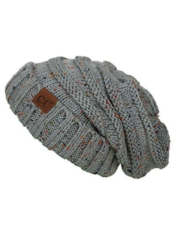FunkyJunque Trendy Warm Oversized Chunky Soft Oversized Cable Knit Slouchy Beanie