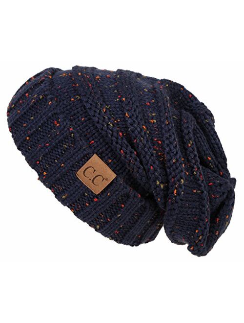 FunkyJunque Trendy Warm Oversized Chunky Soft Oversized Cable Knit Slouchy Beanie