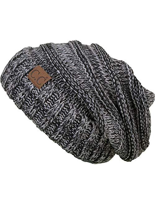 FunkyJunque Trendy Warm Oversized Chunky Soft Oversized Cable Knit Slouchy Beanie