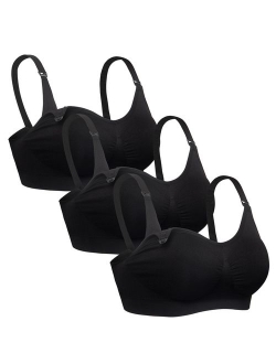 iloveSIA 3PACK Womens Full Bust Nursing Bra Seamless Maternity Bra