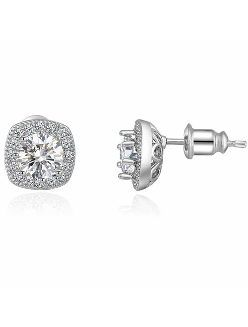 Stud Earrings Earrings for Girls Fashion Jewelry Cubic Zirconia Halo Earrings for Women Men