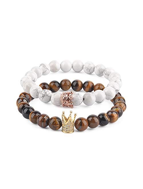 Believe London Distance Bracelets Couples Relationship Strong Elastic Friendship His Hers King Queen