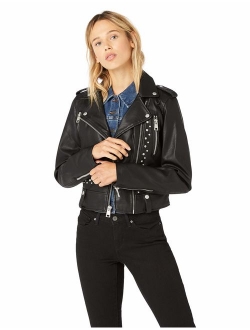 Women's Faux Leather Contemporary Asymmetrical Motorcycle Jacket