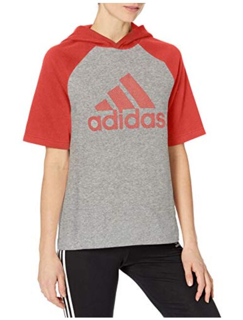 adidas Women's Athletics Fashion Full Zip Short Sleeve Hoody