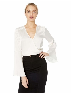 Women's Long Tia Surplice Bell Sleeve Top