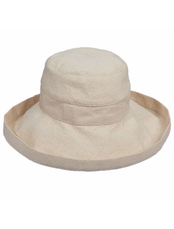 Women's Cotton Hat with Inner Drawstring and Upf 50  Rating