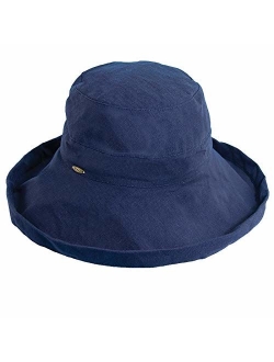 Women's Cotton Hat with Inner Drawstring and Upf 50  Rating
