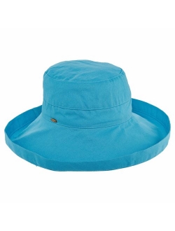 Women's Cotton Hat with Inner Drawstring and Upf 50  Rating