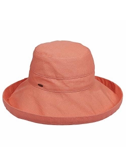 Women's Cotton Hat with Inner Drawstring and Upf 50  Rating