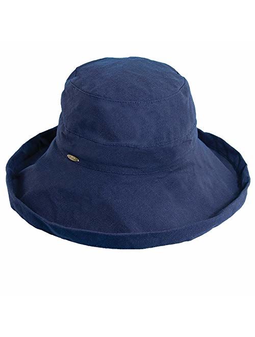 Scala Women's Cotton Hat with Inner Drawstring and Upf 50+ Rating