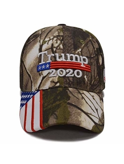 Besti Donald Trump 2020 Keep America Great Cap Adjustable Baseball Hat with USA Flag - Breathable Eyelets