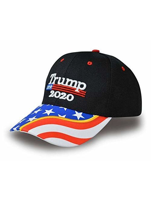 Besti Donald Trump 2020 Keep America Great Cap Adjustable Baseball Hat with USA Flag - Breathable Eyelets