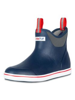 Performance Series 6" Men's Full Rubber Ankle Deck Boots, Navy & Red (22733)